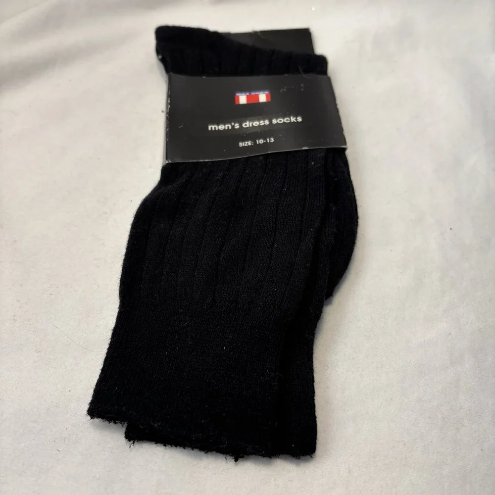 One Pair Max Grey Fine Men's Socks Size 10-13 Made in Turkey 75% Cotton black